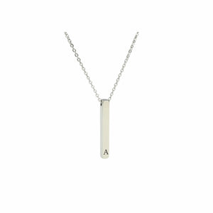 3D Vertical Bar Initial Necklace - LeyeF Co. Global Jewelry & Accessories