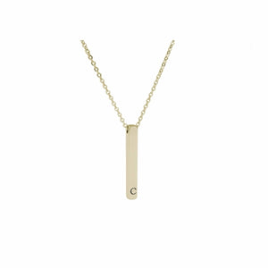 3D Vertical Bar Initial Necklace - LeyeF Co. Global Jewelry & Accessories