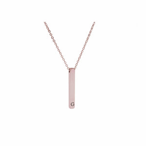 3D Vertical Bar Initial Necklace - LeyeF Co. Global Jewelry & Accessories