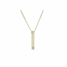 Load image into Gallery viewer, 3D Vertical Bar Initial Necklace - LeyeF Co. Global Jewelry &amp; Accessories
