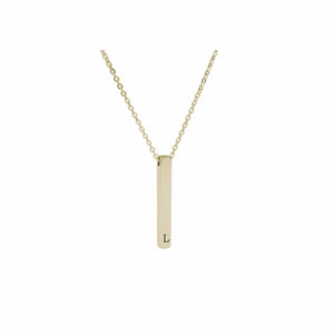 3D Vertical Bar Initial Necklace - LeyeF Co. Global Jewelry & Accessories