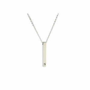 3D Vertical Bar Initial Necklace - LeyeF Co. Global Jewelry & Accessories