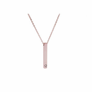 3D Vertical Bar Initial Necklace - LeyeF Co. Global Jewelry & Accessories