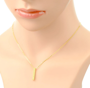 3D Vertical Bar Initial Necklace - LeyeF Co. Global Jewelry & Accessories