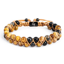 Load image into Gallery viewer, Bracelet - HAWK&#39;S EYE Beaded Bracelet | Multicolored Gemstones | Double 6mm Beads
