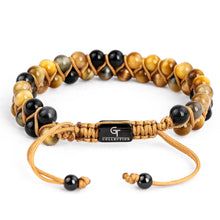Load image into Gallery viewer, Bracelet - HAWK&#39;S EYE Beaded Bracelet | Multicolored Gemstones | Double 6mm Beads
