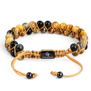 Bracelet - HAWK'S EYE Beaded Bracelet | Multicolored Gemstones | Double 6mm Beads
