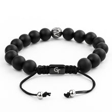 Load image into Gallery viewer, Bracelet - MATTE ONYX Beaded Bracelet | Single Silver Plated Steel Bead
