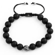 Load image into Gallery viewer, Bracelet - MATTE ONYX Beaded Bracelet | Single Silver Plated Steel Bead
