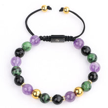 Load image into Gallery viewer, Bracelet - Women&#39;s Beaded Bracelet | Agate, Amethyst, Ruby Zoisite Gemstones
