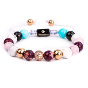 Women's Beaded Bracelet | Howlite, Aquamarine, Amethyst Gemstones - LeyeF Co. Global Jewelry & Accessories