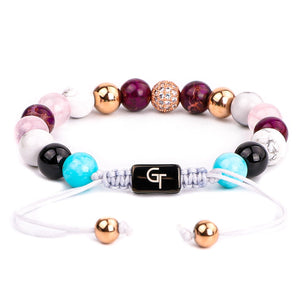 Women's Beaded Bracelet | Howlite, Aquamarine, Amethyst Gemstones - LeyeF Co. Global Jewelry & Accessories