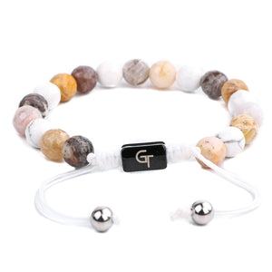 Bracelet - Women's Beaded Bracelet | Labradorite, Howlite Gemstones