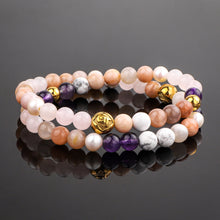 Load image into Gallery viewer, Bracelet - Women&#39;s Wrap Bracelet |  Pearl, Amethyst, Howlite Gemstones
