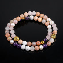 Load image into Gallery viewer, Bracelet - Women&#39;s Wrap Bracelet |  Pearl, Amethyst, Howlite Gemstones
