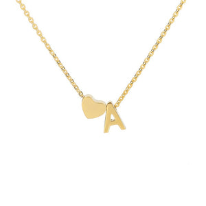 Mini Heart Initial Necklace - LeyeF Co. Global Jewelry & Accessories