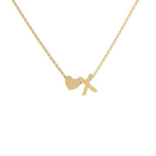 Load image into Gallery viewer, Mini Heart Initial Necklace - LeyeF Co. Global Jewelry &amp; Accessories
