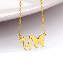 Load image into Gallery viewer, Initial Butterfly Necklace [variant_title]
