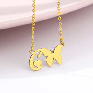 Initial Butterfly Necklace [variant_title]