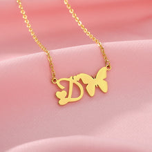 Load image into Gallery viewer, Initial Butterfly Necklace [variant_title]
