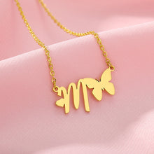 Load image into Gallery viewer, Initial Butterfly Necklace [variant_title]
