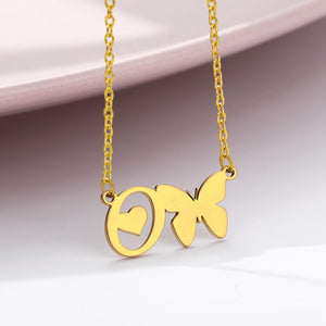 Initial Butterfly Necklace [variant_title]