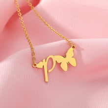 Load image into Gallery viewer, Initial Butterfly Necklace [variant_title]
