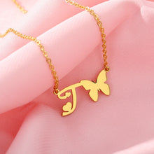 Load image into Gallery viewer, Initial Butterfly Necklace [variant_title]
