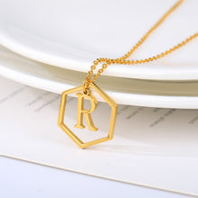 Load image into Gallery viewer, Initial Hexagon Necklace [variant_title]
