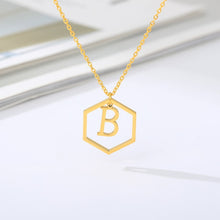 Load image into Gallery viewer, Initial Hexagon Necklace B / 43cm
