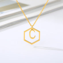 Load image into Gallery viewer, Initial Hexagon Necklace C / 43cm
