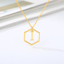 Load image into Gallery viewer, Initial Hexagon Necklace I / 43cm
