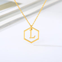 Load image into Gallery viewer, Initial Hexagon Necklace L / 43cm
