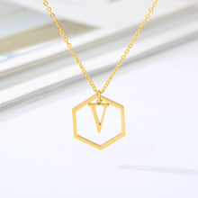 Load image into Gallery viewer, Initial Hexagon Necklace V / 43cm
