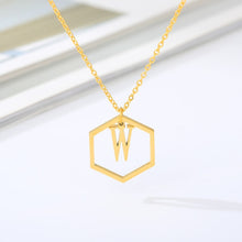 Load image into Gallery viewer, Initial Hexagon Necklace W / 43cm
