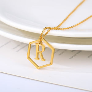 Initial Hexagon Necklace [variant_title]