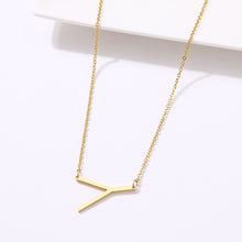 Load image into Gallery viewer, slanted initial necklace gold / y
