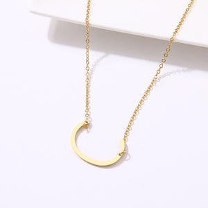 slanted initial necklace gold / c