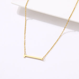 slanted initial necklace gold / i