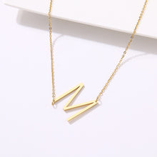 Load image into Gallery viewer, slanted initial necklace gold / m

