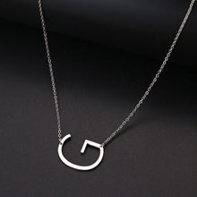 Load image into Gallery viewer, slanted initial necklace silver / g
