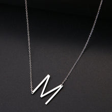 Load image into Gallery viewer, slanted initial necklace silver / m
