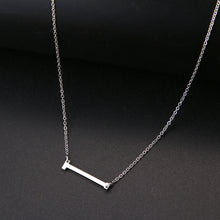 Load image into Gallery viewer, slanted initial necklace silver / i
