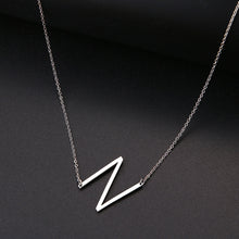 Load image into Gallery viewer, slanted initial necklace silver / n
