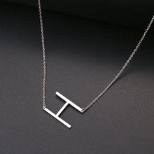 Load image into Gallery viewer, slanted initial necklace silver / h
