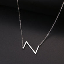 Load image into Gallery viewer, slanted initial necklace silver / z

