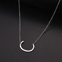 Load image into Gallery viewer, slanted initial necklace silver / c
