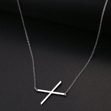 Load image into Gallery viewer, slanted initial necklace silver / x
