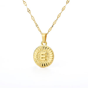Initial Round Pendant Necklace - LeyeF Co. Global Jewelry & Accessories