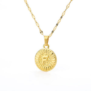 Initial Round Pendant Necklace - LeyeF Co. Global Jewelry & Accessories